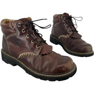 Women's Brown Leather Ariat Canyon Soft Toe Lace-Up Casual Western Boots 6.5B